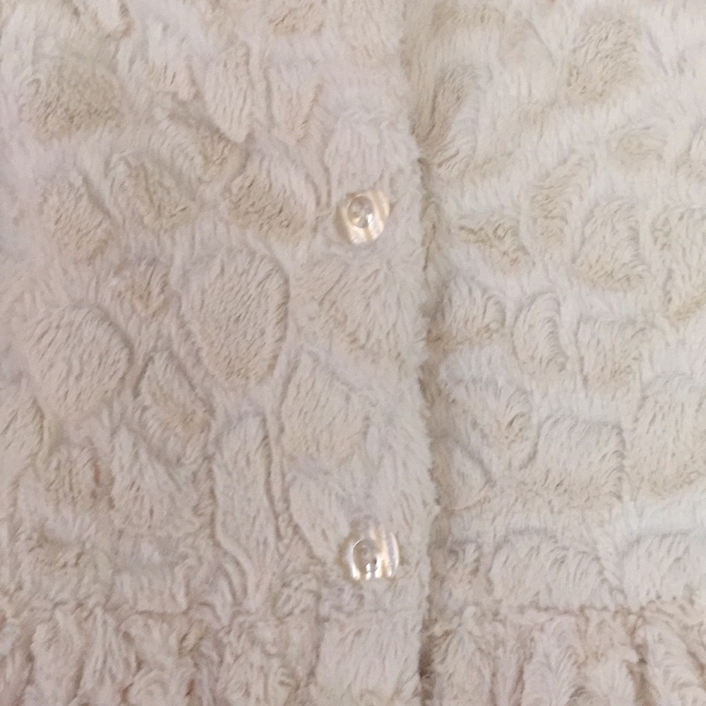 CALVIN KLEIN Fluffy Soft Coat cream Lined Sz 6 - Picture 7 of 13